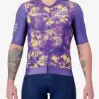 Front view of the Mens Semi Custom Proxision cycling jersey in a purple tie-dye design Enjoy.cc