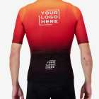 Back view of the Mens Semi Custom Supremium cycling jersey in a flame gradient design Enjoy.cc