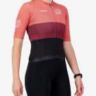 Side view of the Womens Semi Custom Octane cycling jersey in a greyscale block design Enjoy.cc