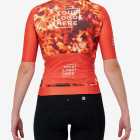 Back view of the Womens Semi Custom Proxision cycling jersey in a flame tie-dye design Enjoy.cc