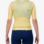Back view of the Womens Semi Custom Proxision cycling jersey in a yellow tie-dye design Enjoy.cc