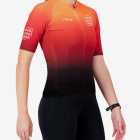 Side view of the Womens Semi Custom Supremium cycling jersey in a flame gradient design Enjoy.cc