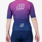 Back view of the Womens Semi Custom Supremium cycling jersey in a Purple gradient design Enjoy.cc