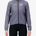 Front view of the Womens Semi Custom Atom cycling Jacket in a solid grey colour Enjoy.cc