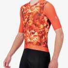 Side view of the ProXision men's cycling jersey in a flame tie-dye design made by enjoy.cc
