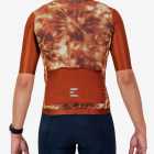 Back view of the ProXision men's cycling zipless jersey in a rust tie-dye design made by enjoy.cc