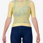 Front view of the ProXision women's cycling jersey in a yellow tie-dye design made by enjoy.cc