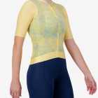 Side view of the ProXision women's cycling jersey in a yellow tie-dye design made by enjoy.cc