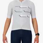 Front view of the Octane men's cycling jersey in a grey chevron design made by enjoy.cc