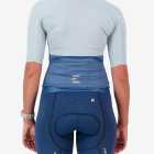 Back view of the Climber women's cycling jersey in a blue colour block design made by enjoy.cc