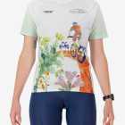 Front view of the Enjoy Mobilitee women's trail tee in the Bottelary Hills Conservancy design by Enjoy.cc