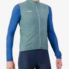 Side view of the Winter Mens cycling gilet jersey in a solid dark teal colour way by Enjoy.cc