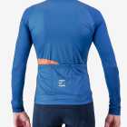 Back view of the Mens Supremium long sleeve cycling jersey in a solid Navy colour way by Enjoy.cc