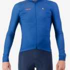 Front view of the Mens Supremium long sleeve cycling jersey in ta solid Navy colourway by Enjoy.cc