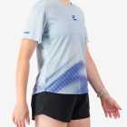Side view of the Enjoy women's Activ Tee in Blue made by Enjoy.cc