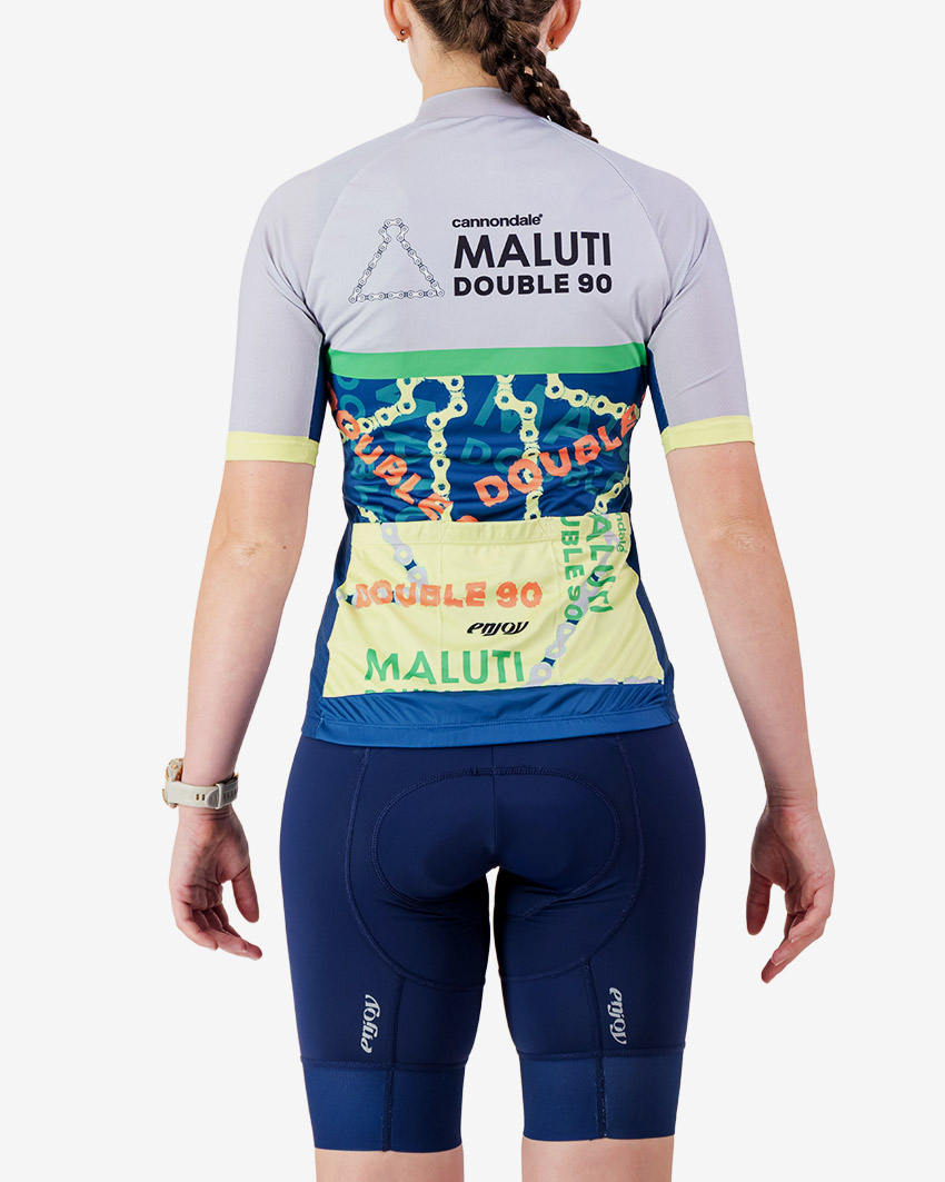 Back view of the Enjoy women's Supremium cycle jersey for the Maluti Double 90 made by Enjoy.cc