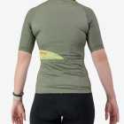Back view of the Women's Supremium cycling jersey in a solid Olive colour way by Enjoy.cc