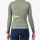 Back view of the Women's Supremium long sleeve cycling jersey in a solid Olive colour way by Enjoy.cc