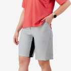 Left Side view of the Enjoy Women's Aline Trail Shorts in Light Grey made by Enjoy.cc