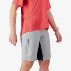 Right Side view of the Enjoy Women's Aline Trail Shorts in Light Grey made by Enjoy.cc