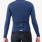 Back view of the Men's thermal race long sleeve jersey in a Navy colour way by Enjoy.cc