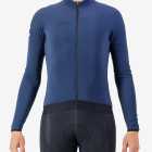 Front view of the Men's thermal race long sleeve jersey in a Navy colour way by Enjoy.cc
