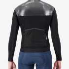 Back view of the Men's thermal shell long sleeve jersey in Black and silver colour way by Enjoy.cc