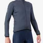 Side view of the Men's thermal training long sleeve jersey in a slate colour way by Enjoy.cc