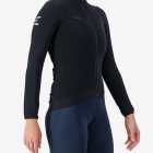Side view of the Women's thermal race long sleeve jersey in mono Black colour way by Enjoy.cc