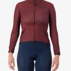Front view of the women's thermal training long sleeve jersey in a mahogany colour way by Enjoy.cc