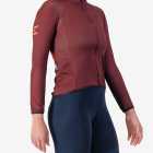 Side view of the women's thermal training long sleeve jersey in a mahogany colour way by Enjoy.cc