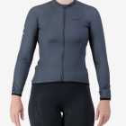 Front view of the women's thermal training long sleeve jersey in a slate colour way by Enjoy.cc